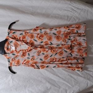 NWT Womens Joe Fresh Sleeveless Silk Blouse Floral Print Sz Med